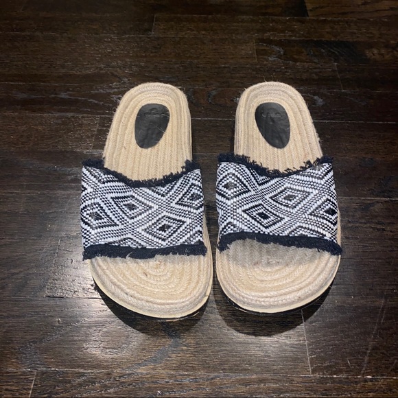 ASOS Raffia and Espadrille Black & White Sandals - Picture 2 of 5